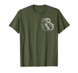 MyAnimal - Your Favourite Animal Wear Lion Head - Cool Portrait of a Proud Lion on Chest T-Shirt - size chart