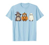 Funny Retro Hedgehog Halloween Witch Spooky Ghost Hedgehog Lover Pumpkin Halloween T-Shirt - size chart