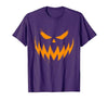 Vintage Jack o Lantern Halloween Tee Pumpkin Face Jack O Lantern Scary Carved Halloween Costume T-Shirt - size chart