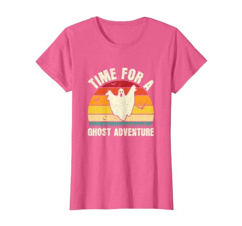 Funny Ghost Hunting Halloween Women Men Funny Ghost Hunting Scary Halloween Ghost Hunter T-Shirt - size chart