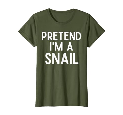 Snail Costume Party Lazy Snail Halloween Costume Pretend I'm A Snail Costume Party Funny Halloween Snail T-Shirt - size chart