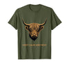 Mademark Keep Calm and Moo Highland Cow Design T-Shirt - size chart
