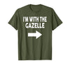 ShirtZilla I'm with The Gazelle Halloween Gazelle T-Shirt - size chart