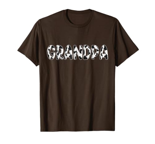 Cow Pattern Print Family Matching Birthday Shirts Cow Grandpa Birthday Family Matching Fathers Day Boy Girl T-Shirt - size