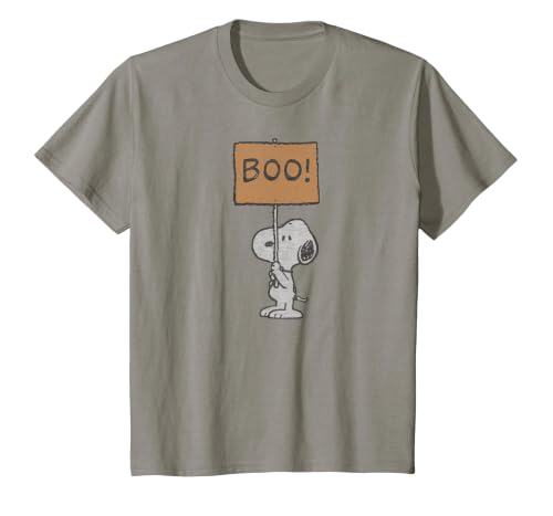 Peanuts Halloween Snoopy Boo Sign T-Shirt - size chart
