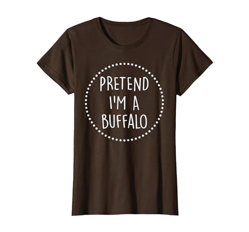 Lazy Funny Halloween Costume Co. Pretend Im a Buffalo Halloween Costume T-Shirt - size chart
