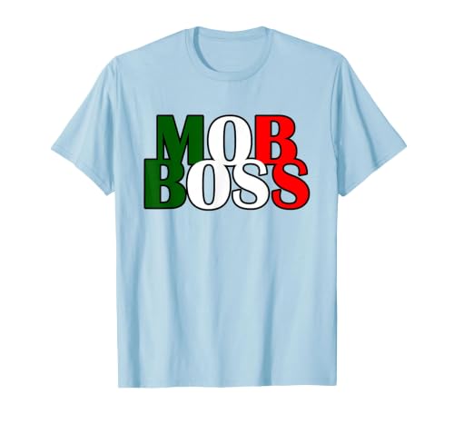 Italian Yeah B Mob Boss Italian Flag 1920s Costume Mafia Party T-Shirt - size chart