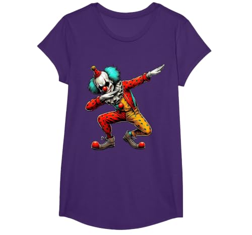 Creepy Halloween Dabbing Dab Dance Dabbing Creepy Clown Scary Halloween Dab Dance T-Shirt - size chart