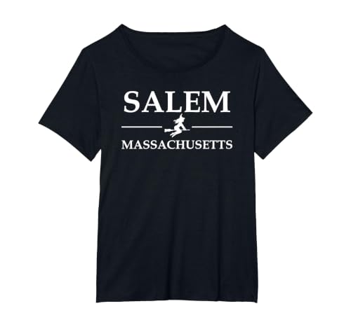 Salem Massachusetts by MA Salem Massachusetts Witch Halloween Spooky Adults Men Women T-Shirt - size chart