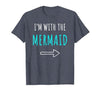 Mermaid Shirt Funny Easy Halloween Shirt Funny Mermaid Halloween Parents or Couples Costume T-Shirt - size chart
