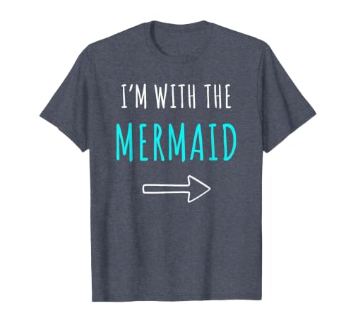 Mermaid Shirt Funny Easy Halloween Shirt Funny Mermaid Halloween Parents or Couples Costume T-Shirt - size chart