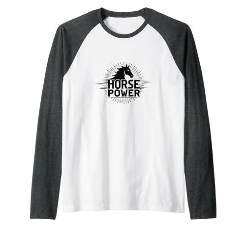 Mademark Horse Power - Equestrian Strength Graphic Art Raglan Baseball Tee - size chart