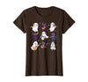 Halloween Music Teacher Ghost Music Lover Cute Ghost Cat Playing Musical Halloween Music Teacher T-Shirt - size chart