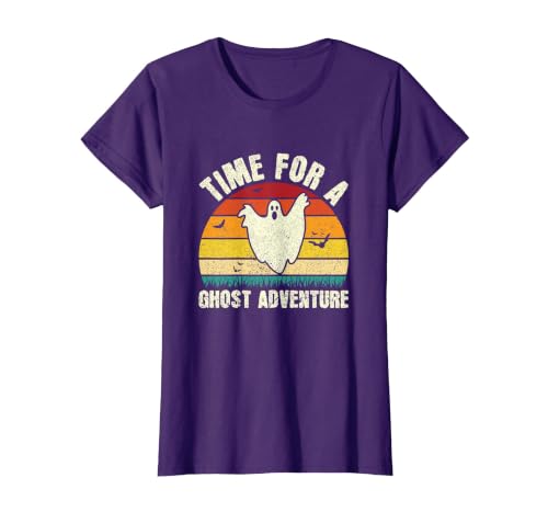 Funny Ghost Hunting Halloween Women Men Funny Ghost Hunting Scary Halloween Ghost Hunter T-Shirt - size chart