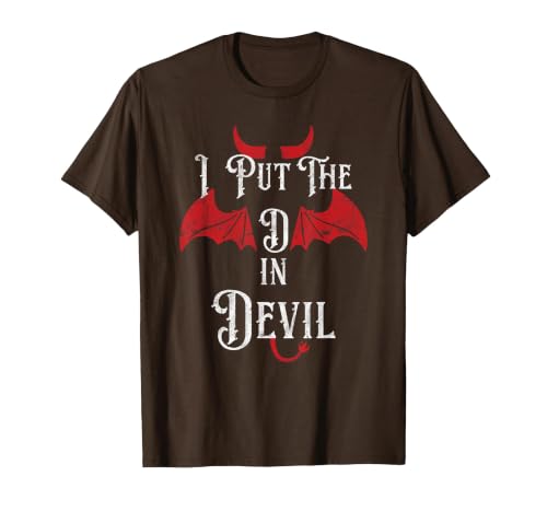 I Put the D in Devil Tees I Put the D in Devil Funny Halloween Matching Couple T-Shirt - size chart