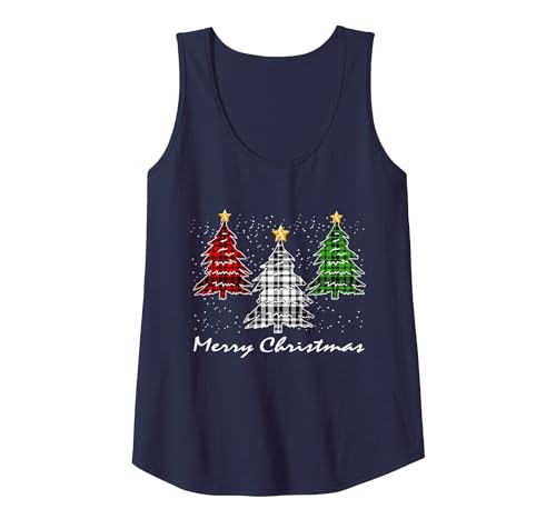 Christmas Trees Lights Buffalo Plaid Tee Gifts Trees Christmas Buffalo Red Plaid Men Women Christmas Tree Tank Top - size