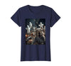Funny Halloween Animals Selfies Clothing Funny Squirrel Selfie with Ghosts Haunted Forest Halloween T-Shirt - size chart