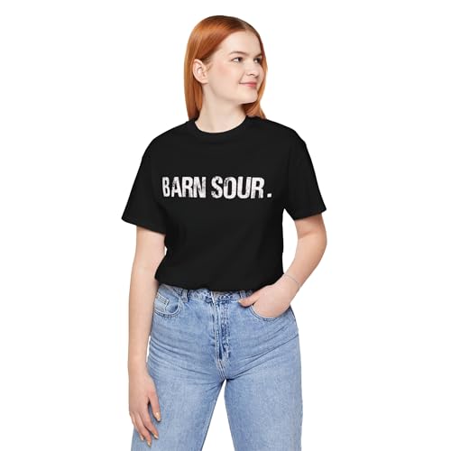 BARN SOUR Brand Horse Broke People Green Unisex Tee for Equestrians Horse Lovers Premium Cotton Made in USA - size chart