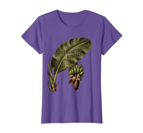 Mademark Just Here for Bananas Funny Monkey Design T-Shirt - Women - size chart