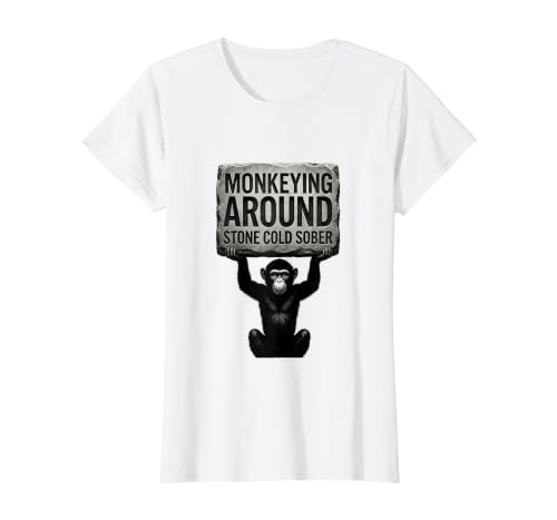 Mademark Monkeying Around Stone Cold Sober Design T-Shirt - Women - size chart