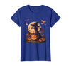 Halloween Dragons Fantasy Spooky Witchy Cute Halloween Dragon Witch Hat Pumpkin Moon Fantasy T-Shirt - size chart