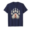 Viking Valhalla Krieger Normanne Runenkreis Götter Berserk Bear Paw Berserk Rune Rune Symbol Viking T-Shirt - size chart