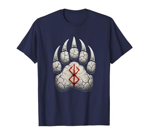 Viking Valhalla Krieger Normanne Runenkreis Götter Berserk Bear Paw Berserk Rune Rune Symbol Viking T-Shirt - size chart