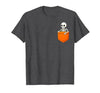 Halloween Spooky Funny Design Skeleton in Pocket Halloween Spooky Funny Skull Costume T-Shirt - size chart