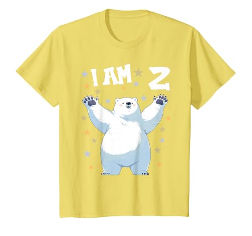 2 years old 2nd birthday Polar Bear Kids 2 Years Old 2 Birthday Polar Bears Boy Girl Polar Bear T-Shirt - size chart