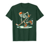 Halloween Costume For Hockey Lovers Funny Skeleton Hockey Halloween for Ice Hockey Lovers T-Shirt - size chart