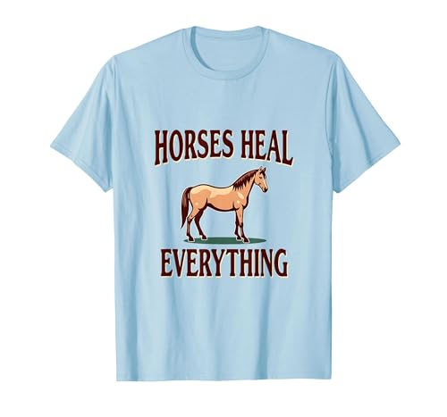 Mademark Horses Heal Everything Equestrian Women Design T-Shirt - Men - size chart