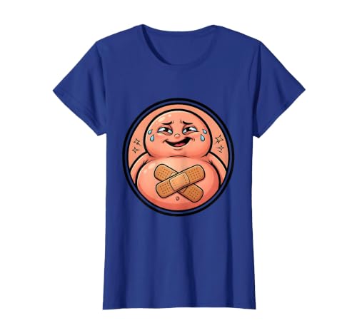 Mademark Tummy Ache Survivor Cute Stomach Bandage Graphic T-Shirt - size chart