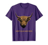 Mademark Keep Calm and Moo Highland Cow Design T-Shirt - size chart