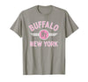 133 Apparel Buffalo NY Buffalo New York Circle NY Pink Print T-Shirt - size chart