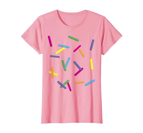 SKM Designs - Easy Halloween Rainbow Sprinkles Ice Cream Simple T-Shirt Costume T-Shirt - size chart