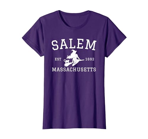 Salem Est 1626 Massachusetts Funny Salem Witch Est 1692 Salem Massachusetts Halloween T-Shirt - size chart