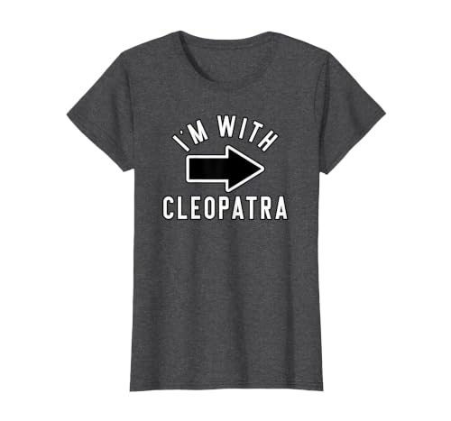 Lazy Last Minute Cleopatra Halloween Costumes Couples Halloween Costume Shirts I'm with Cleopatra T-Shirt - size chart