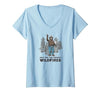 Womens Smokey Bear Only You Can Prevent Wildfires V-Neck T-Shirt - size chart
