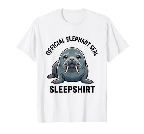 Mademark Official Elephant Seal Sleepshirt Cute Animal Humor T-Shirt - Men - size chart