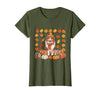 Shetland Sheepdog Sheltie Shop Sheltie Shetland Sheepdog Pumpkins Fall Leaves Halloween T-Shirt - size chart