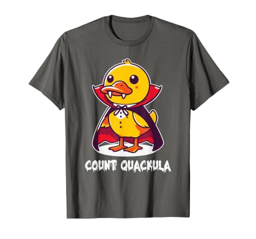 Funny Halloween Costume Count Quackula Funny Duck Halloween Costume T-Shirt - size chart