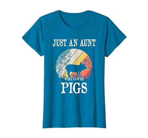 Pigs Lover Gift Co. Just an Aunt Who Loves Pigs T-Shirt - size chart