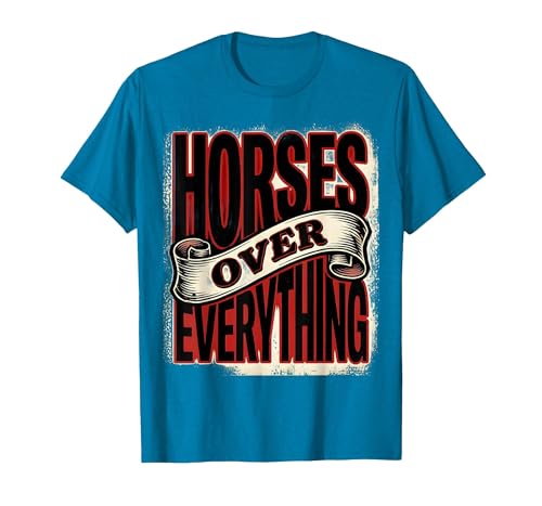 Mademark Horses Over Everything Equestrian Design T-Shirt - Men - size chart