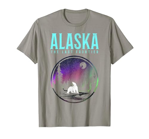 We Love Alaska - Apparel & Gifts Alaska Last Frontier Polar Bear Vintage Pride Souvenir T-Shirt - size chart
