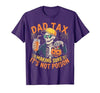 Dad Tax Halloween Pumpkin Candy Art Dad Tax Halloween Pumpkin Candy Funny Skull Men Dad Joke T-Shirt - size chart