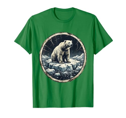 Mademark Polar Bear Drifting on Ice Floe Illustration T-Shirt - size chart