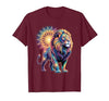 Cosmic Animal Mandala Sacred Geometry Collective Sacred Geometry Lion Mandala T-Shirt - size chart