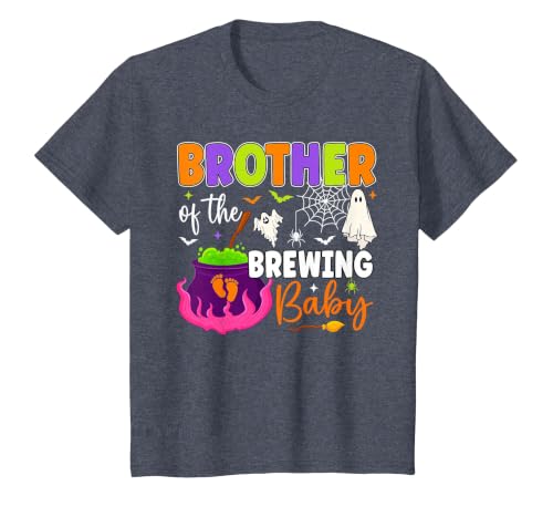 Halloween Baby Shower Brewing Baby Family Matching Brother of Brewing Baby Halloween Theme Baby Shower Spooky T-Shirt - size