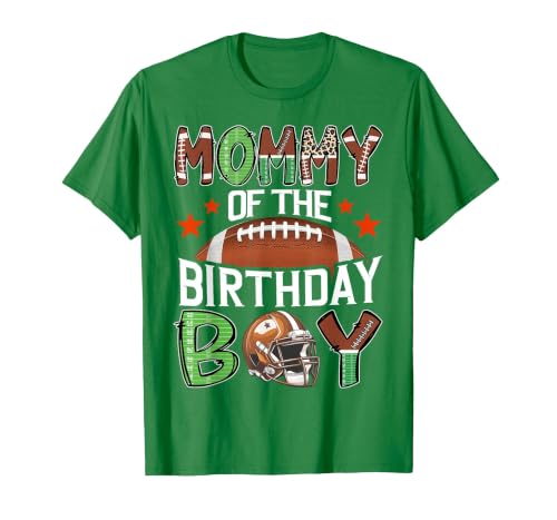 Football Birthday Boy Family Matching Mommy of The Birthday Boy Game Day Football T-Shirt - size chart