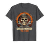 Mademark Grease Monkey 'Til I Die Mechanic Skull Design T-Shirt - Men - size chart